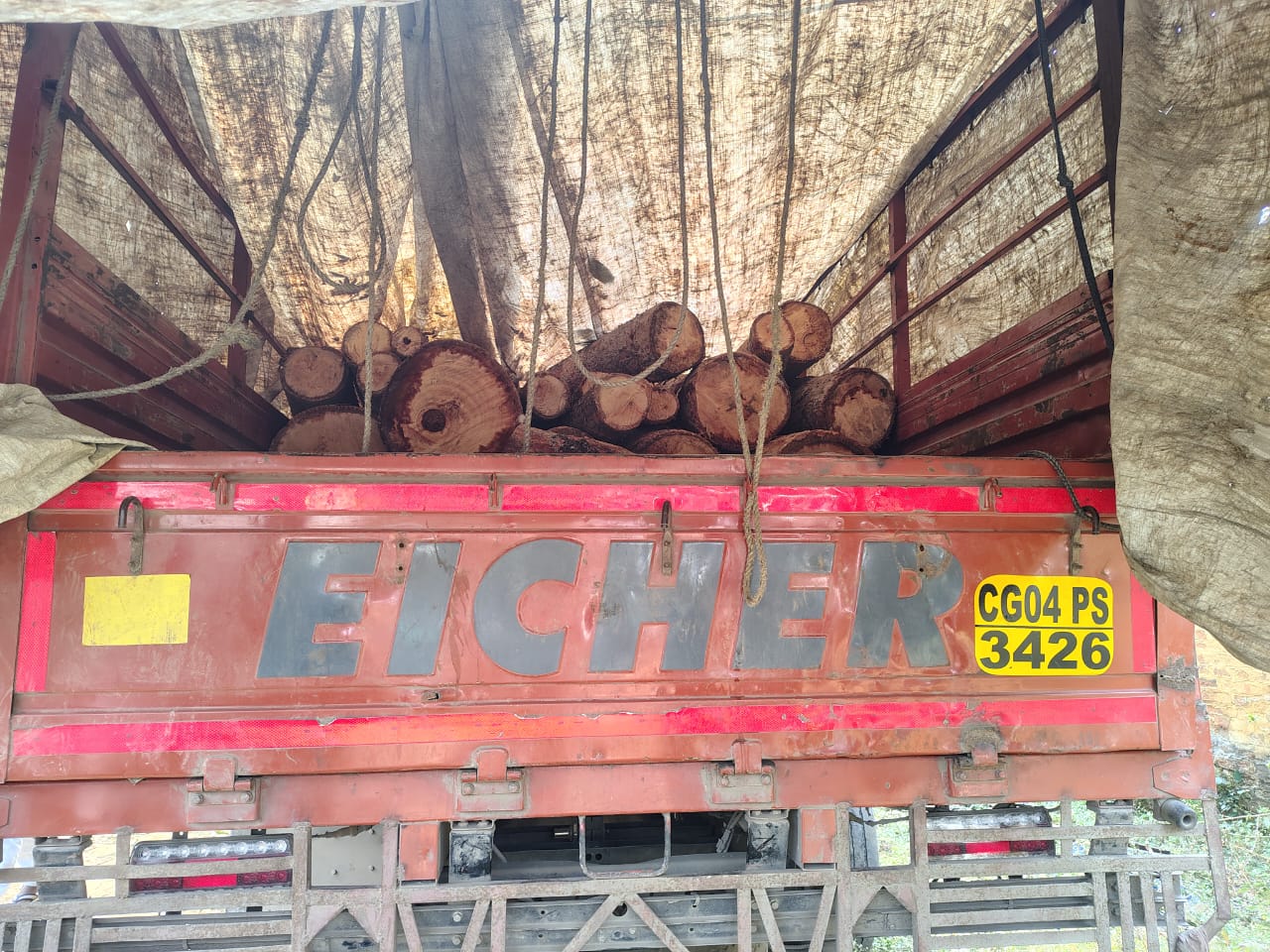 अवैध वनोपज परिवहन पर शिकंजा:रात की गश्त में वन विभाग को बड़ी सफलता,105 नग सेमल लकड़ी से लदा आईशर ट्रक जप्त