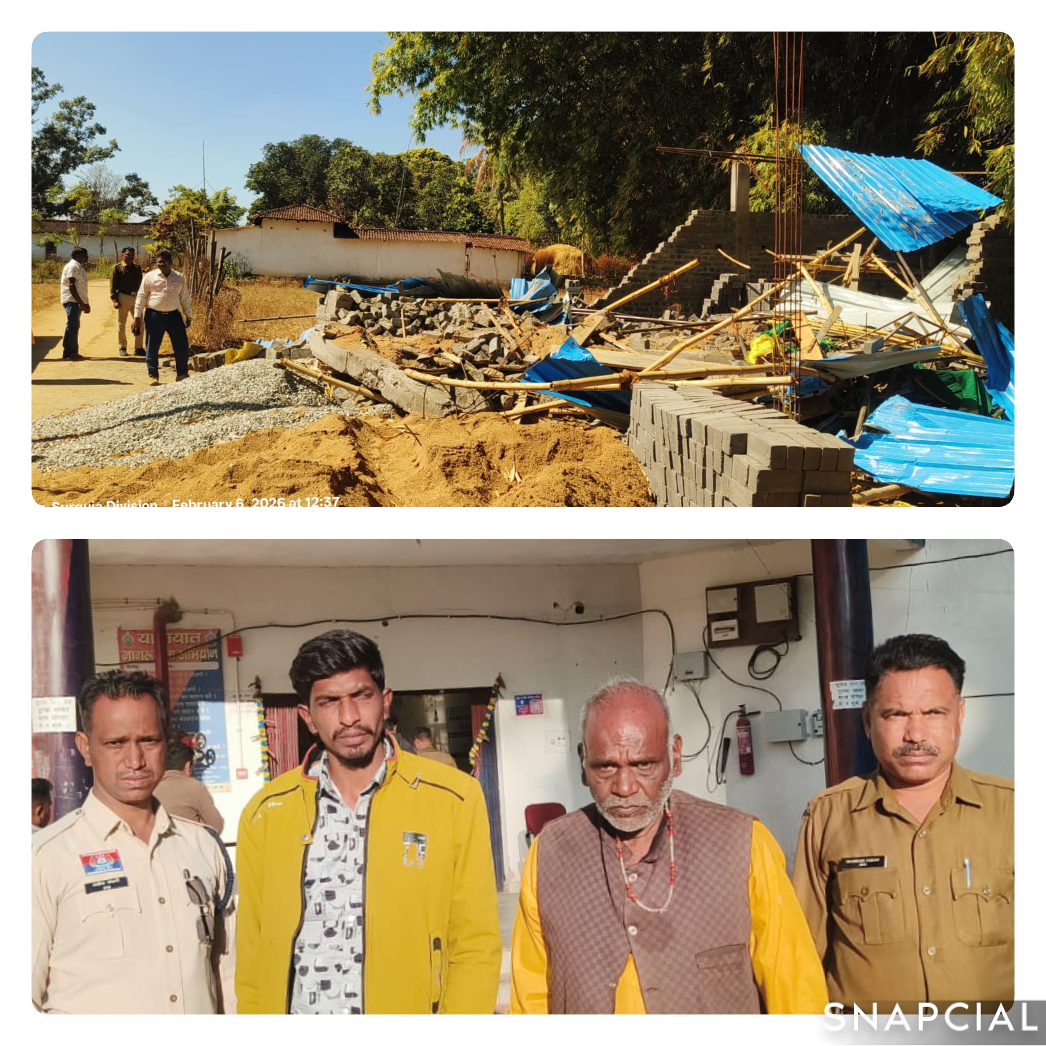 रात के सन्नाटे में कानून को चुनौती : जेसीबी लेकर आधी रात घर में घुसे दबंग, बुजुर्ग को बाल पकड़कर घसीटा, सब्बल-लाठी से की बेरहमी से पिटाई, पीएम आवास को किया जमींदोज &mdash; नारायणपुर पुलिस की सख्त कार्रवाई में दो आरोपी गिरफ्तार, भेजे गए जेल