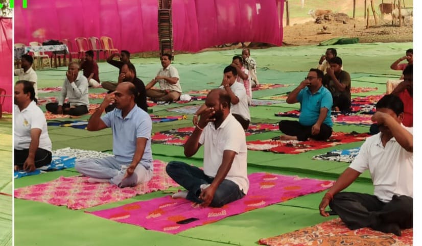 खरसोता में अधिकारीयों कर्मचारीयों और ग्रामवासियों ने किया योगाभ्यास ,योग केवल व्यायाम &nbsp;नहीं बल्कि स्वस्थ जीवन जीने की है कला&nbsp;