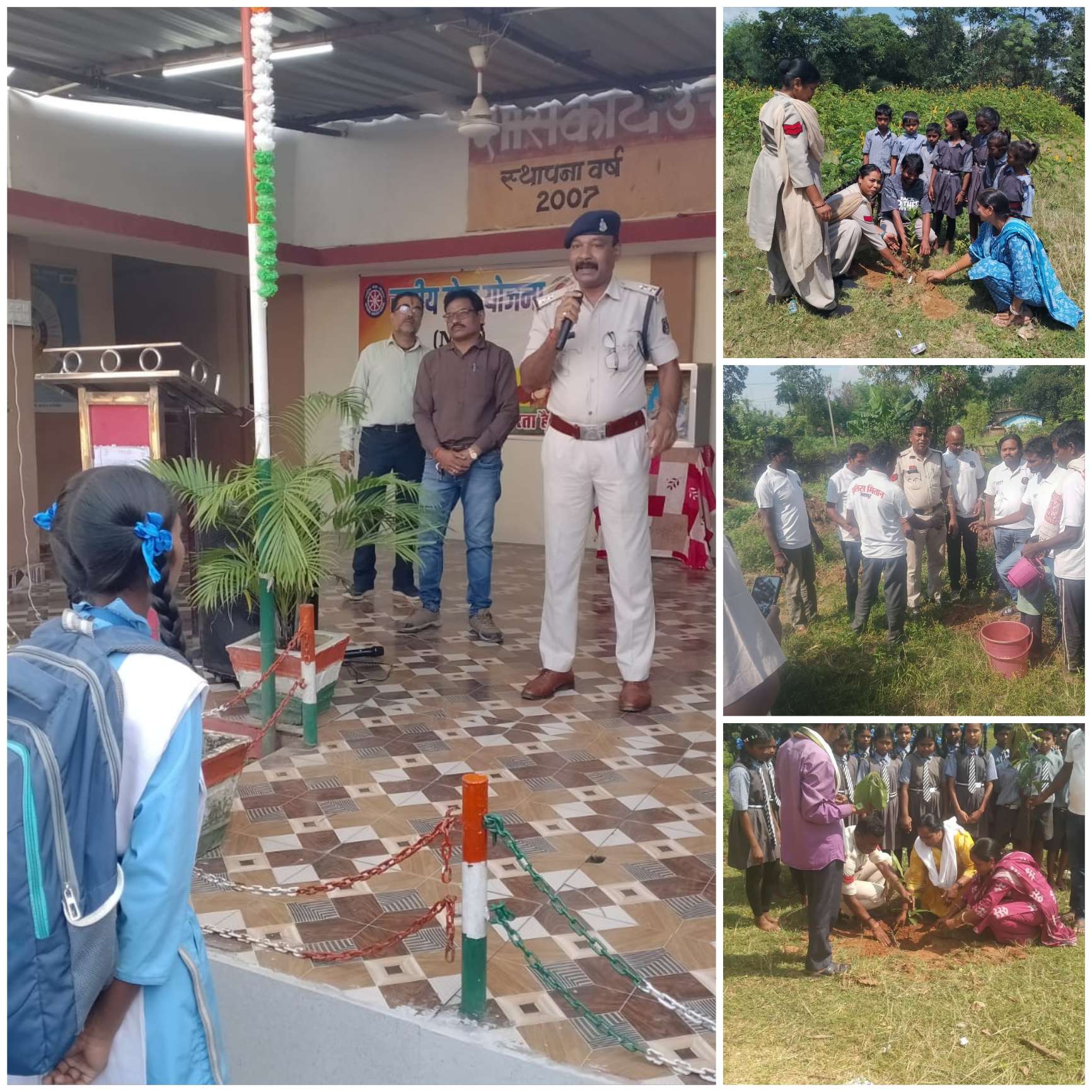 सेवा संकल्प अभियान: पुलिस जवानों ने स्कूल परिसरों में किया पौधारोपण, बच्चों को यातायात नियमों के प्रति किया जागरूक