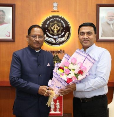 मुख्यमंत्री विष्णुदेव साय ने गोवा के मुख्यमंत्री डॉ. प्रमोद सावंत से की सौजन्य भेंट
