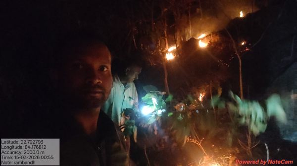 वन विभाग की तत्परता से टली बड़ी वन क्षति,जशपुर वनमंडल में दो स्थानों पर लगी आग पर रातों-रात पाया गया नियंत्रण