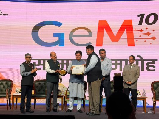 छत्तीसगढ़ को &lsquo;GeM सतत खरीदी पुरस्कार&rsquo;, सरकारी खरीदी दोगुनी से ज्यादा बढ़कर 3,935 करोड़ रुपये पहुंची