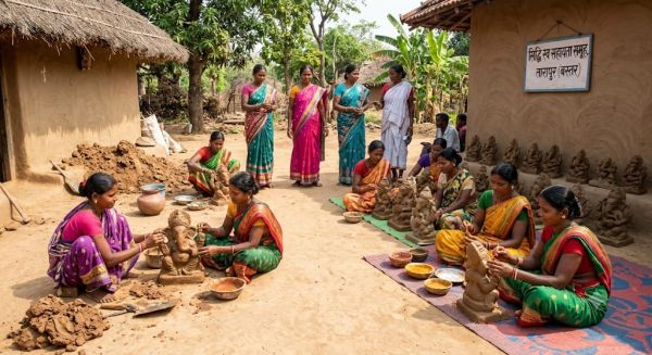 पर्यावरण संरक्षण के साथ आर्थिक स्वावलंबन की मिसाल बनीं बस्तर की महिलाएं, गणेश प्रतिमा निर्माण से मिली 1.80 लाख रुपये की आय, बच्चों की पढ़ाई और परिवार की जरूरतों में खर्च करेंगी राशि